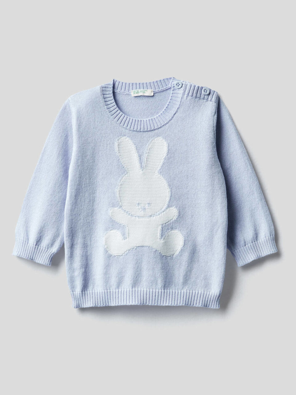 100% cotton sweater with inlay image number 1