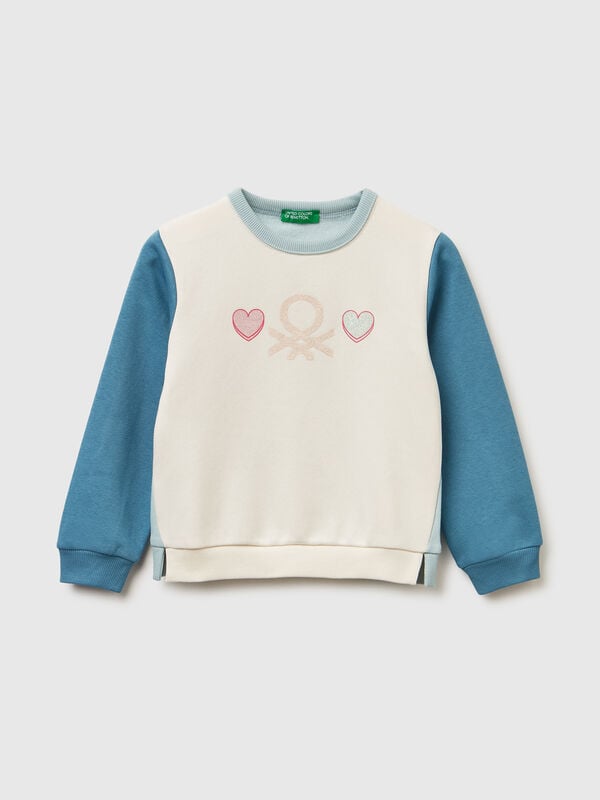 Pullover sweatshirt with glittery print Junior Girl