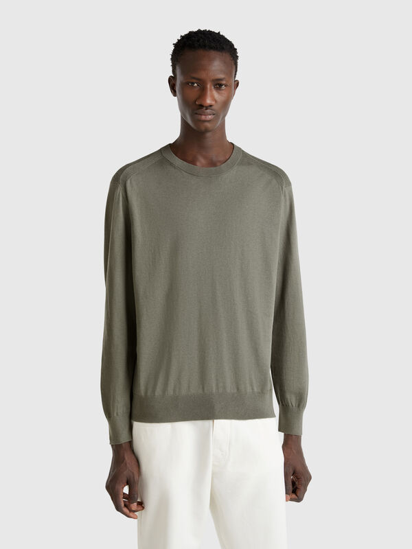 Sweater in viscose and silk blend Men