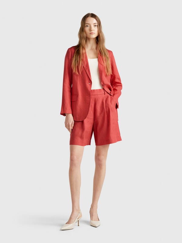 100% linen bermudas Women