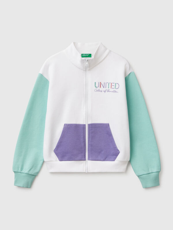High neck sweatshirt with zipper Junior Girl