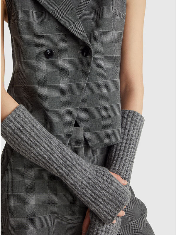 Double-breasted Prince of Wales vest Women