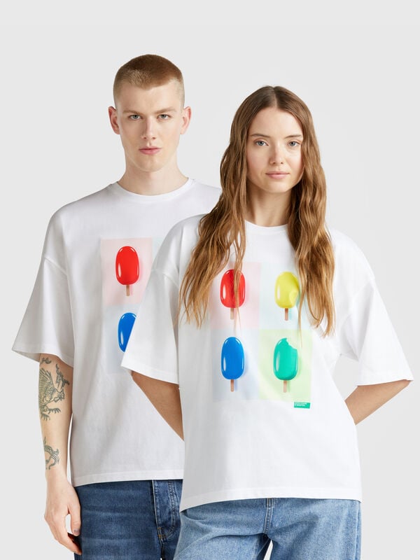 100% cotton t-shirt with ice cream print
