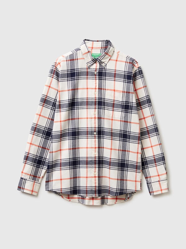 Flannel button-down shirt Men