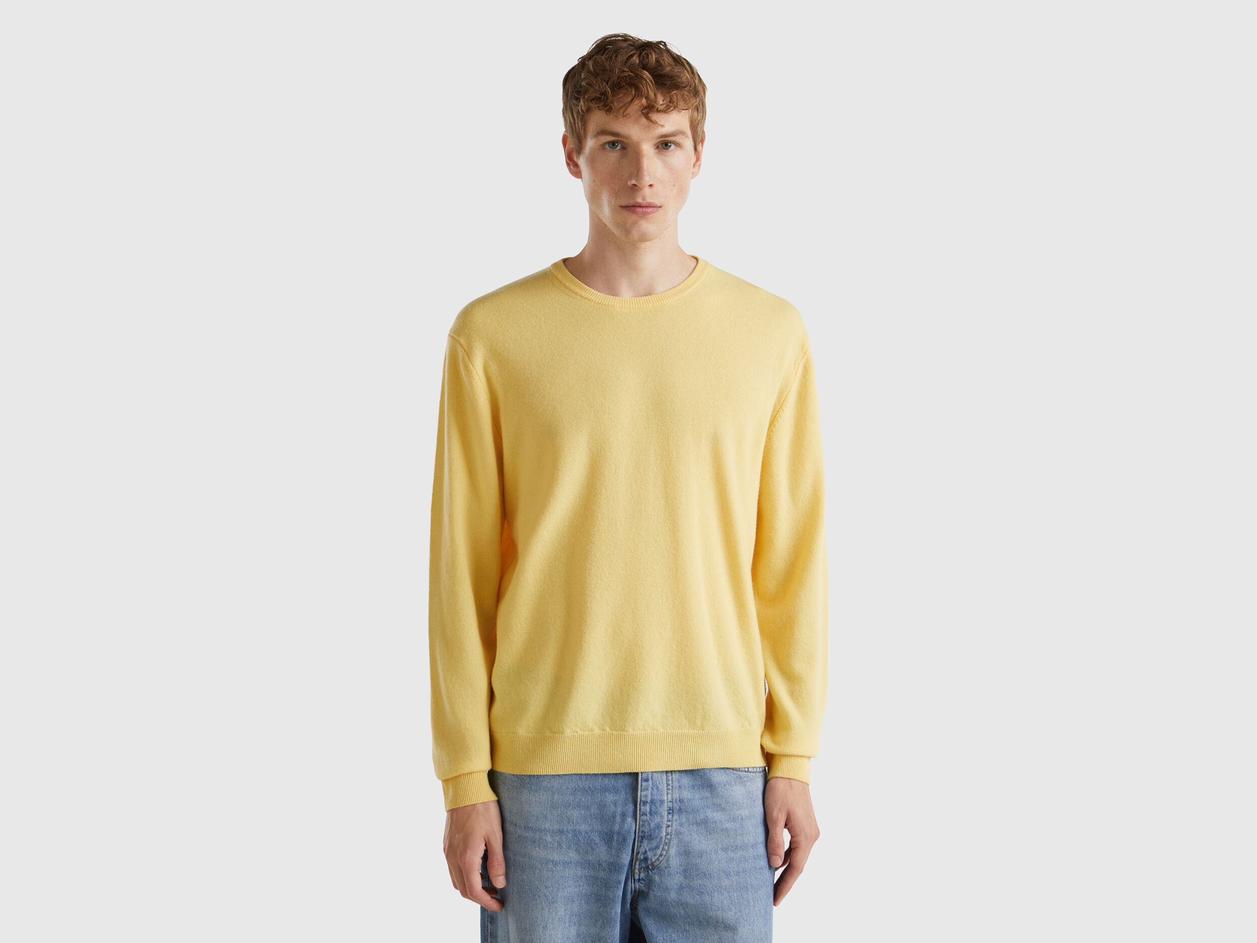 Yellow merino wool sweater outlet
