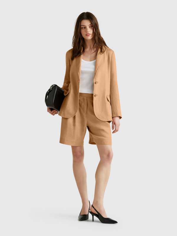 100% linen bermudas Women