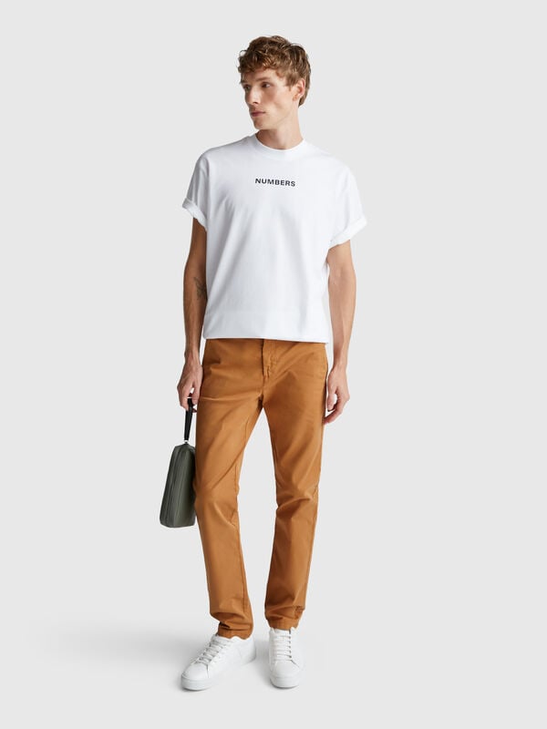 Slim fit cotton chinos Men
