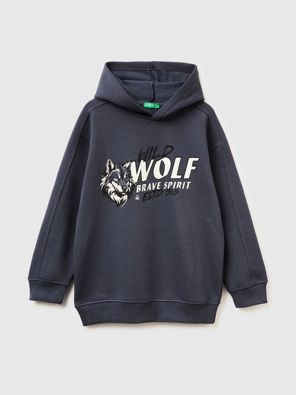 Warm sweatshirt in cotton with print Junior Boy