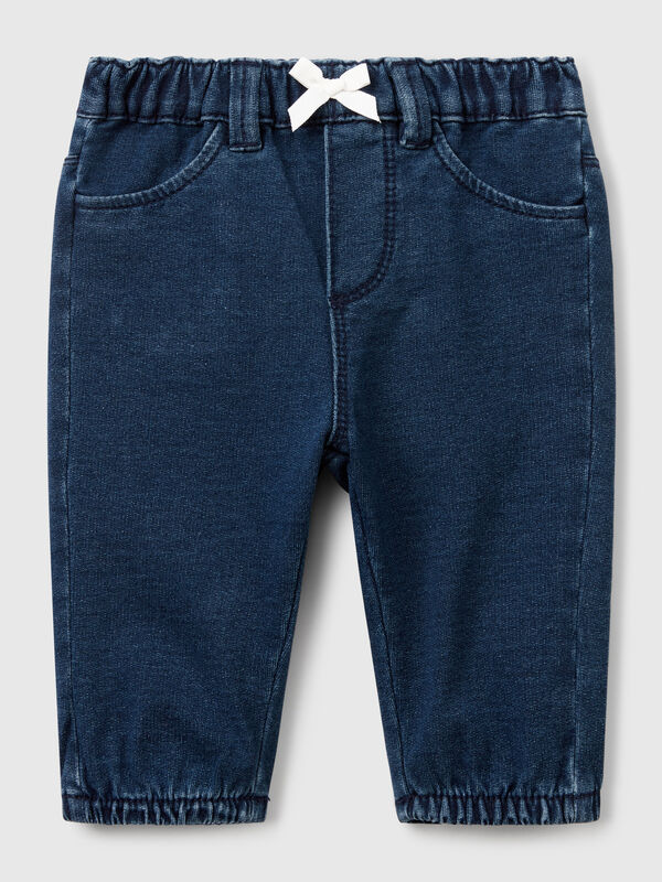 Denim look trousers with bow New Born (0-18 months)