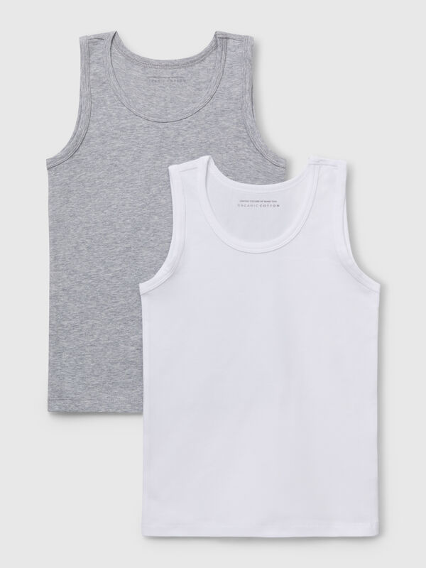 Two tank tops in stretch organic cotton Junior Boy