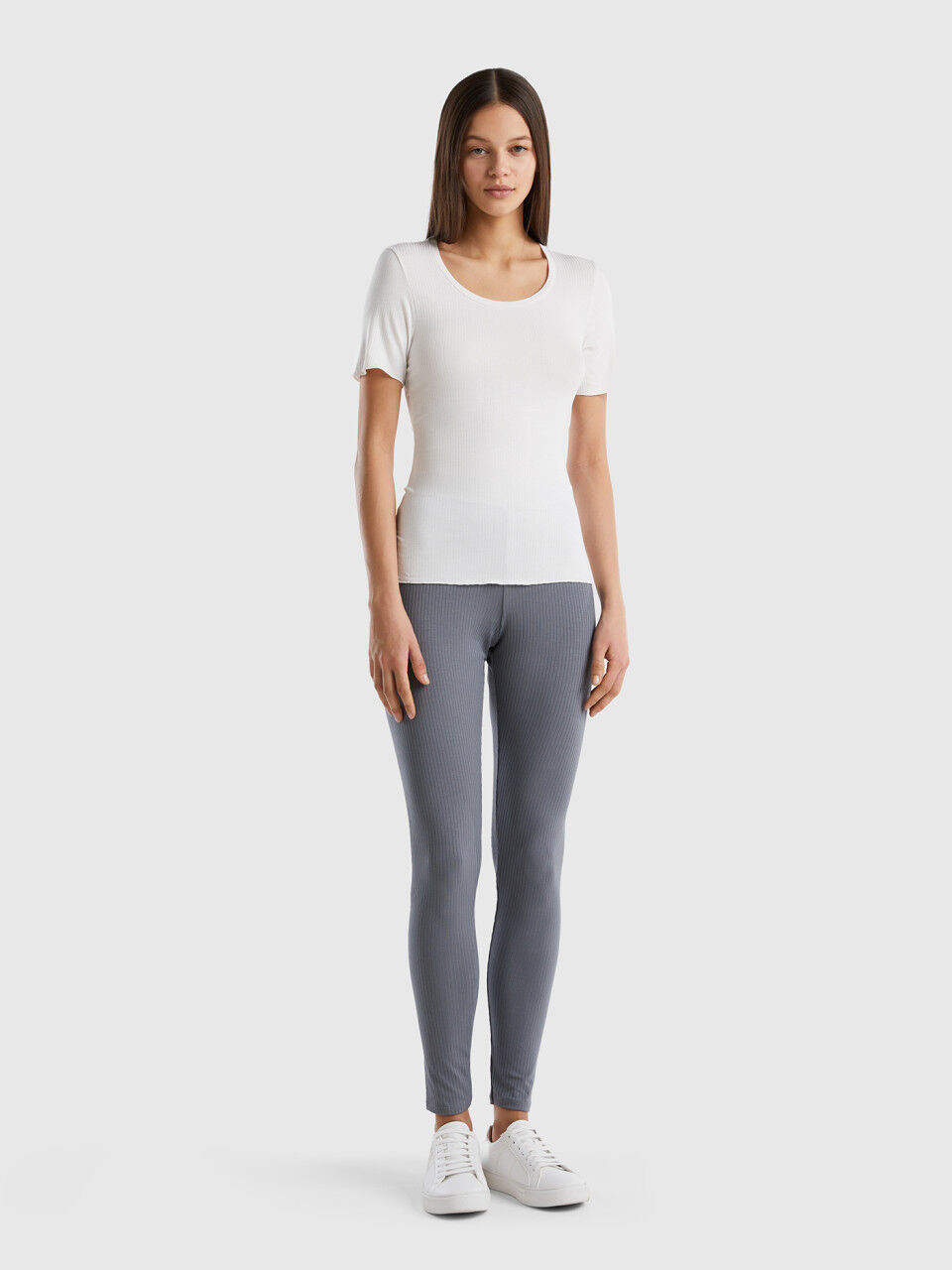 Stretch ribbed leggings