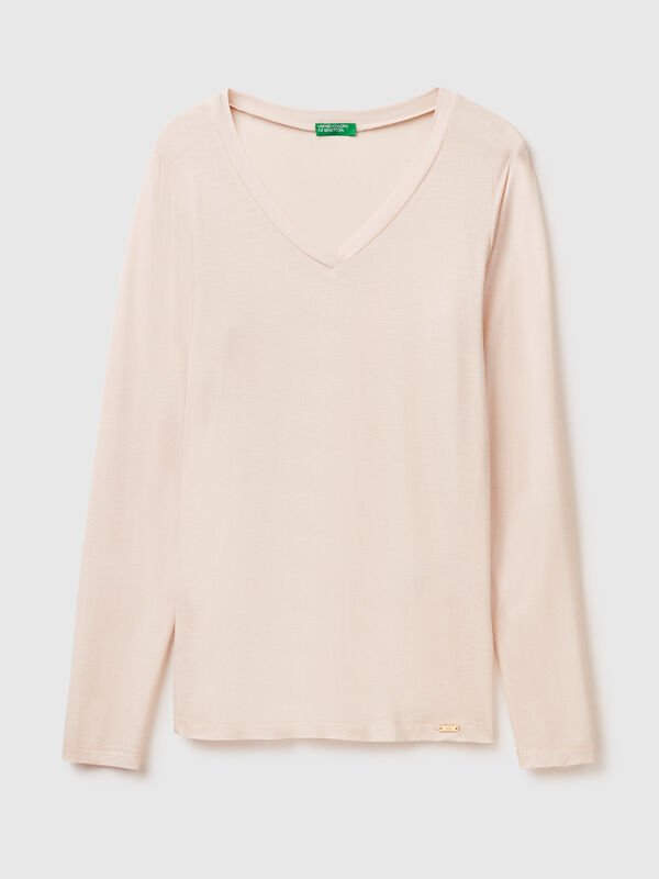 T-shirt in cashmere and Modal blend Women
