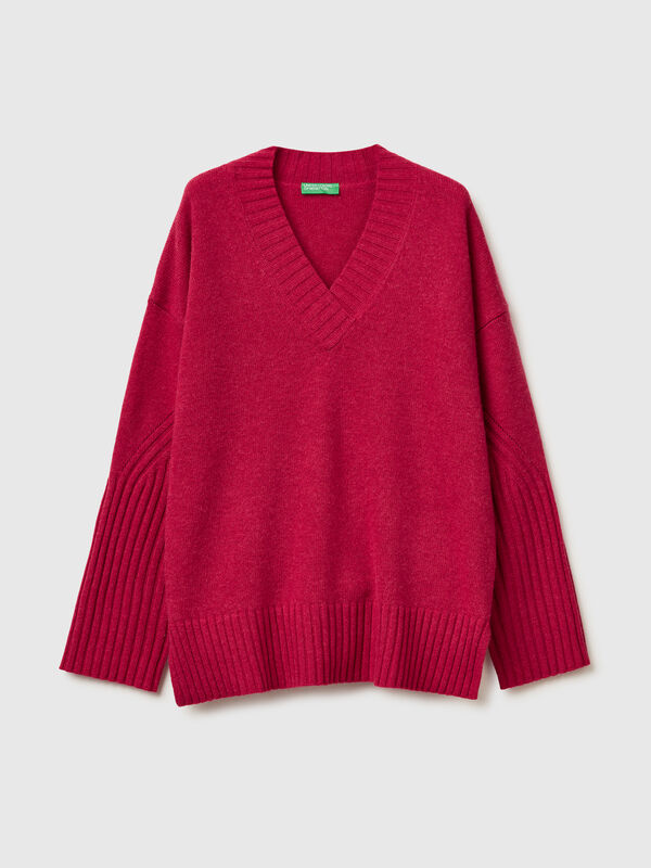 Oversized sweater in wool blend Women