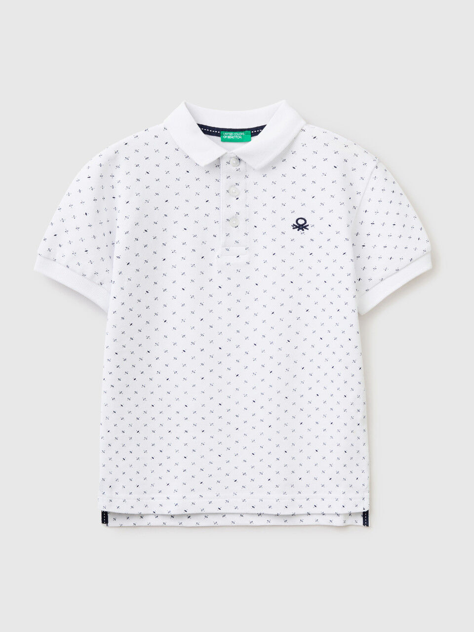 Slim fit micro patterned polo