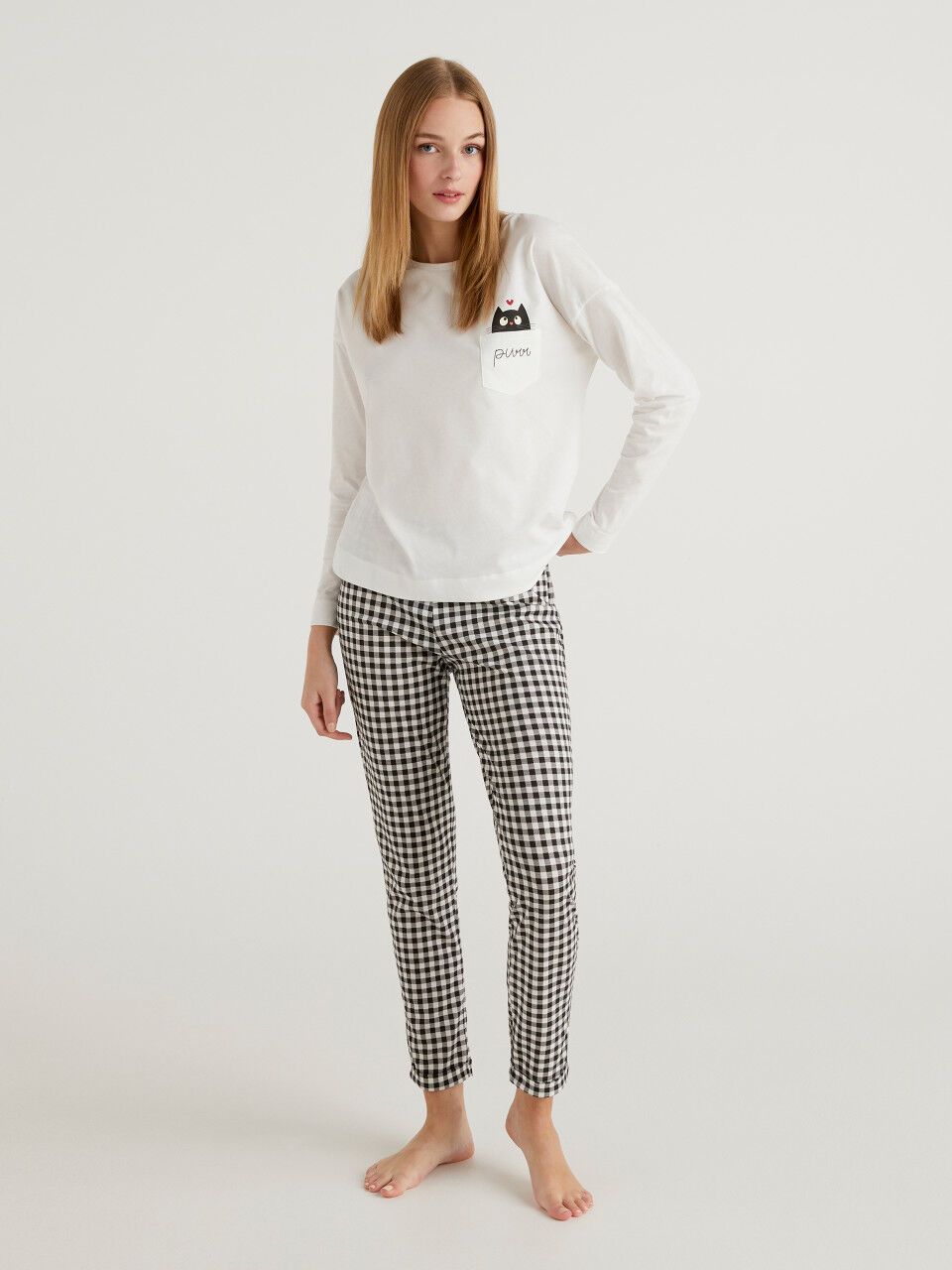Flowy check trousers