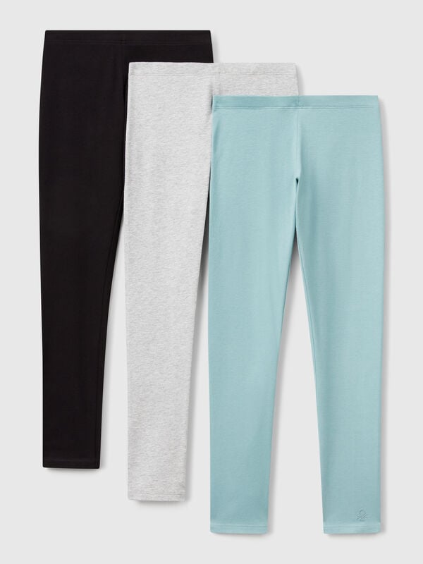 Three leggings in stretch cotton Junior Girl