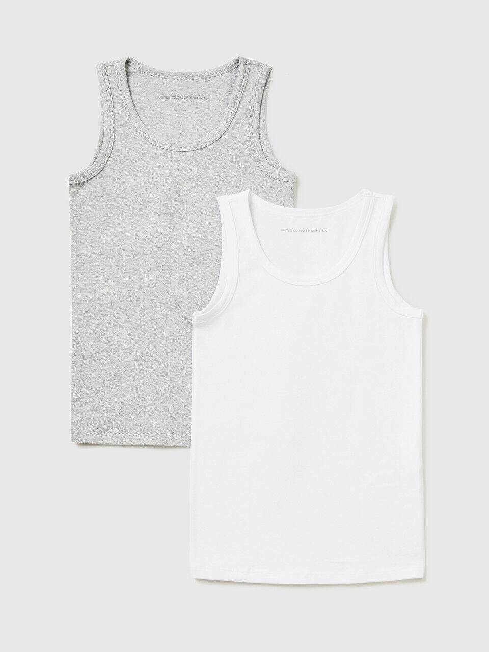 Two tank tops in stretch cotton