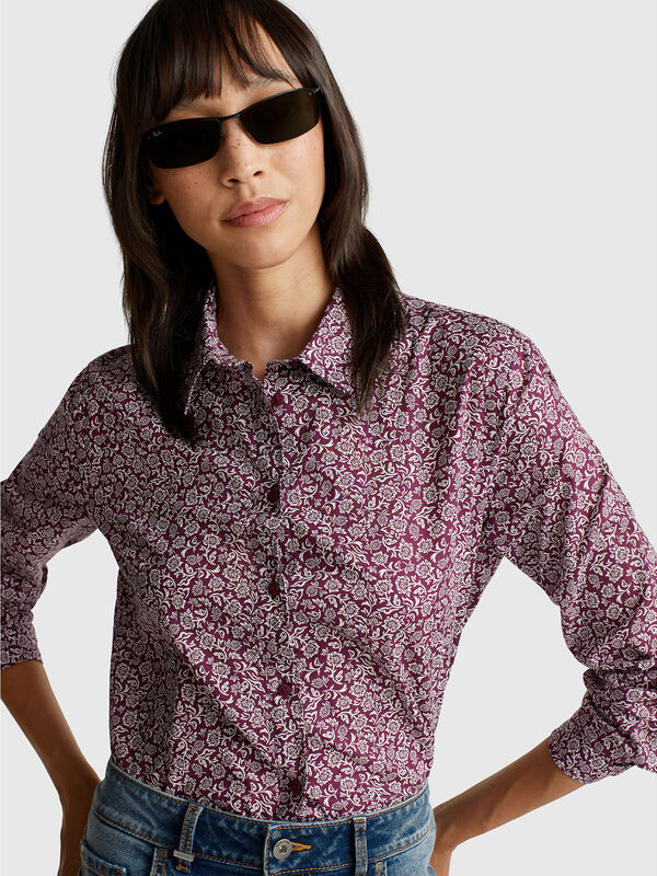 Patterned shirt in lightweight cotton Women