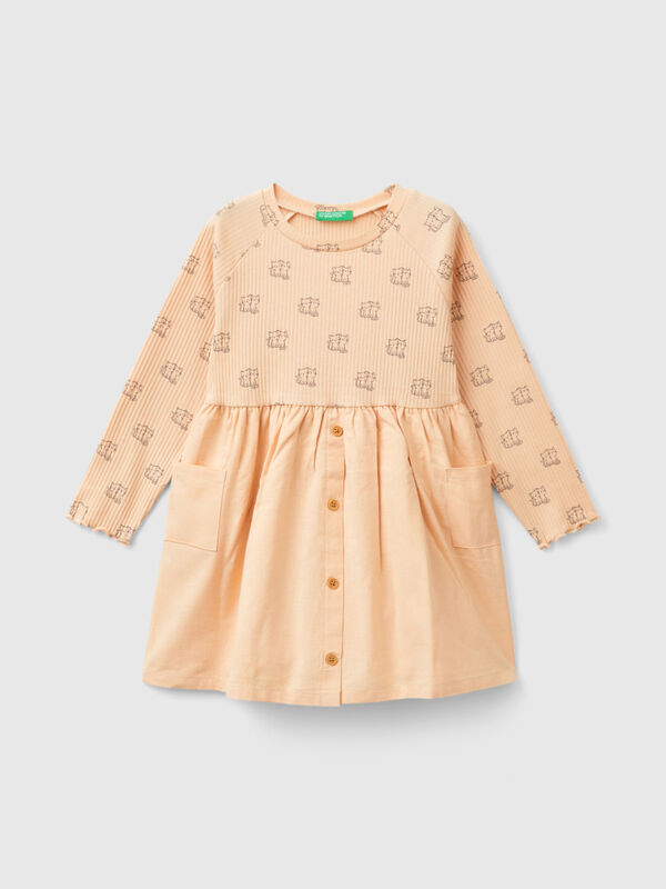 Dress with print and buttons Junior Girl