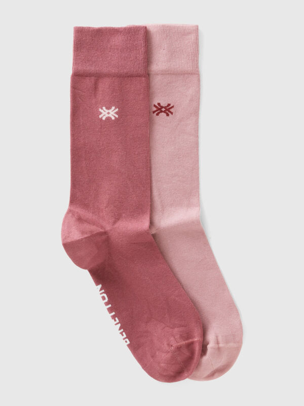 Two pairs of organic cotton socks with logo