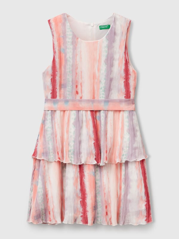 Pleated patterned dress Junior Girl