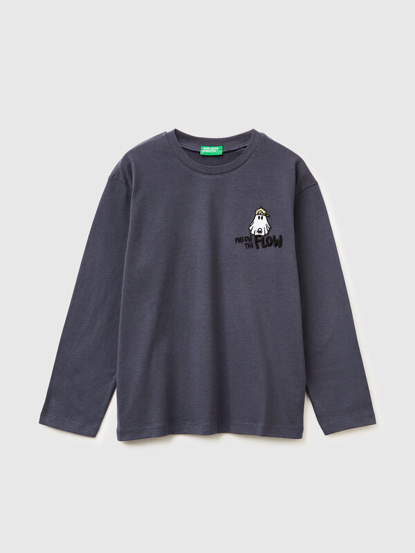 T-shirt in warm cotton with print Junior Boy