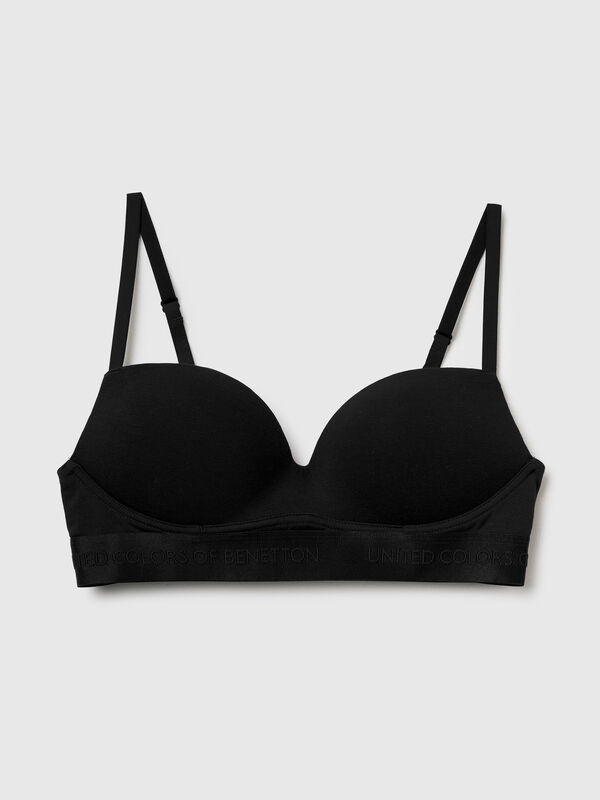 Padded bra in stretch cotton Women