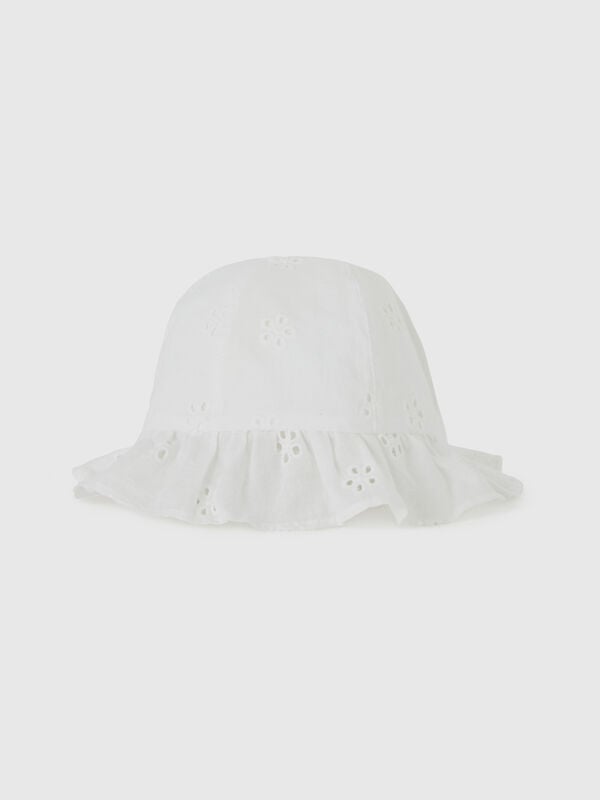 Cap with broderie anglaise embroidery Junior Girl