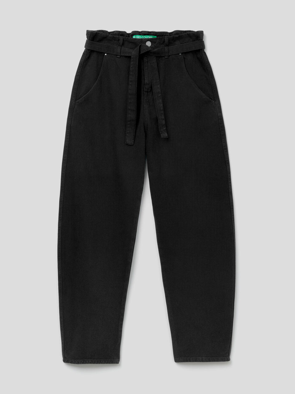 Paperbag trousers in 100% cotton image number 1