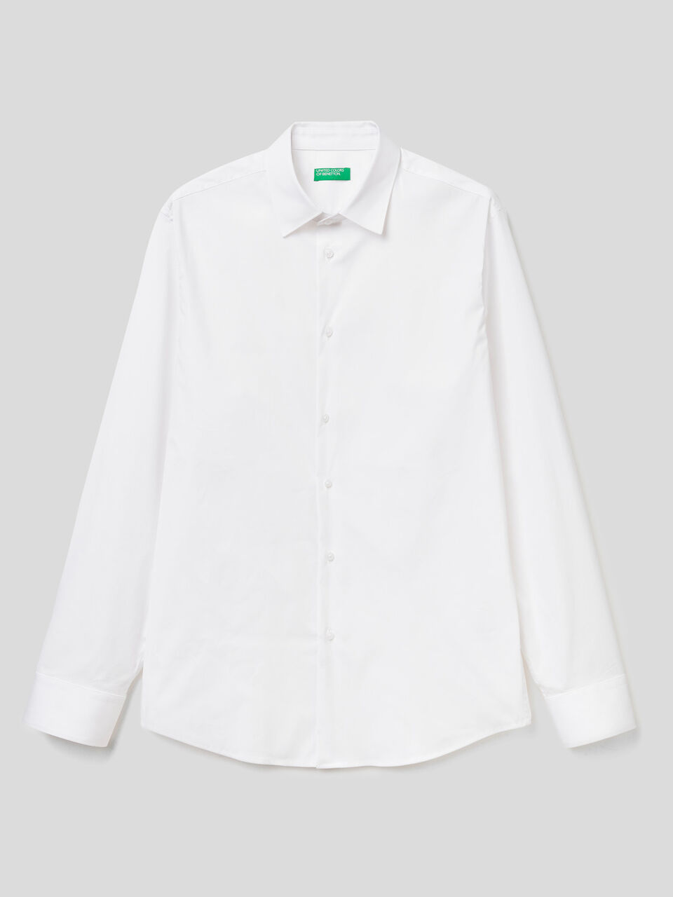 Solid color slim fit shirt image number 1