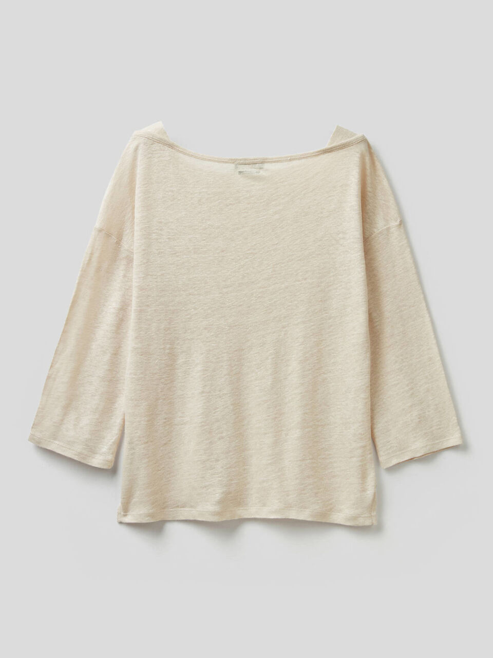 3/4 sleeve t-shirt in 100% linen image number null