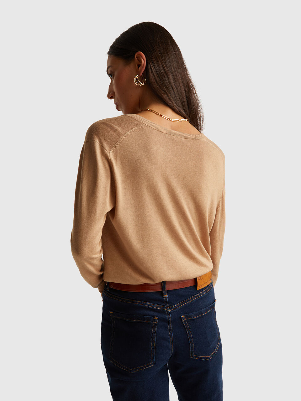 V NECK SWEATER L/S Women image number null