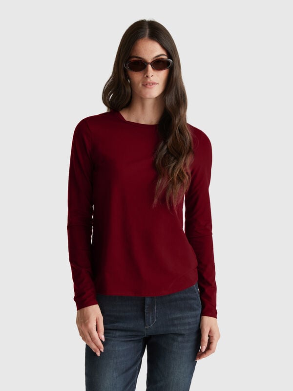 Long sleeve t-shirt in super stretch cotton Women