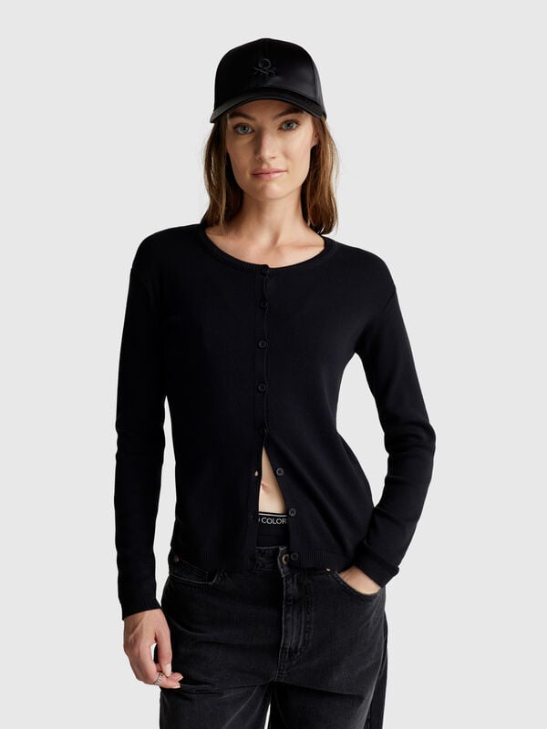 Black 100% cotton cardigan Women