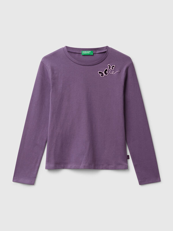 T-shirt with cut out butterflies Junior Girl