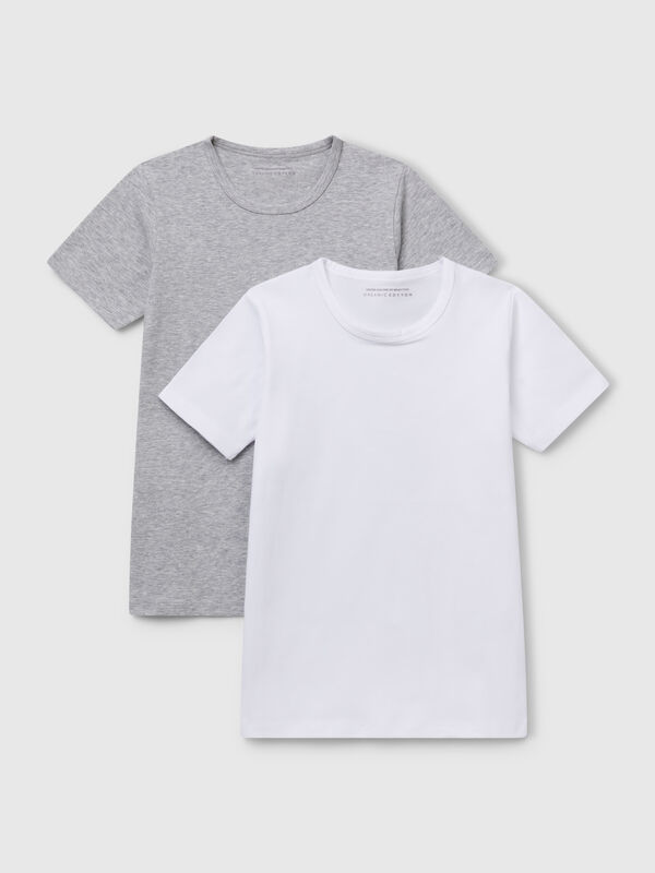 Two t-shirts in stretch organic cotton Junior Boy