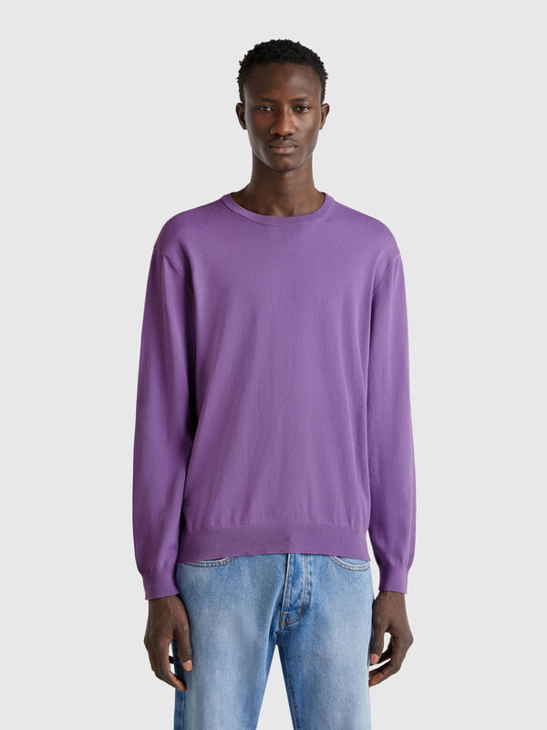 100% cotton crew neck sweater Men