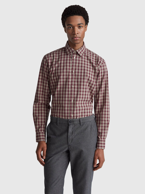 100% cotton check shirt Men