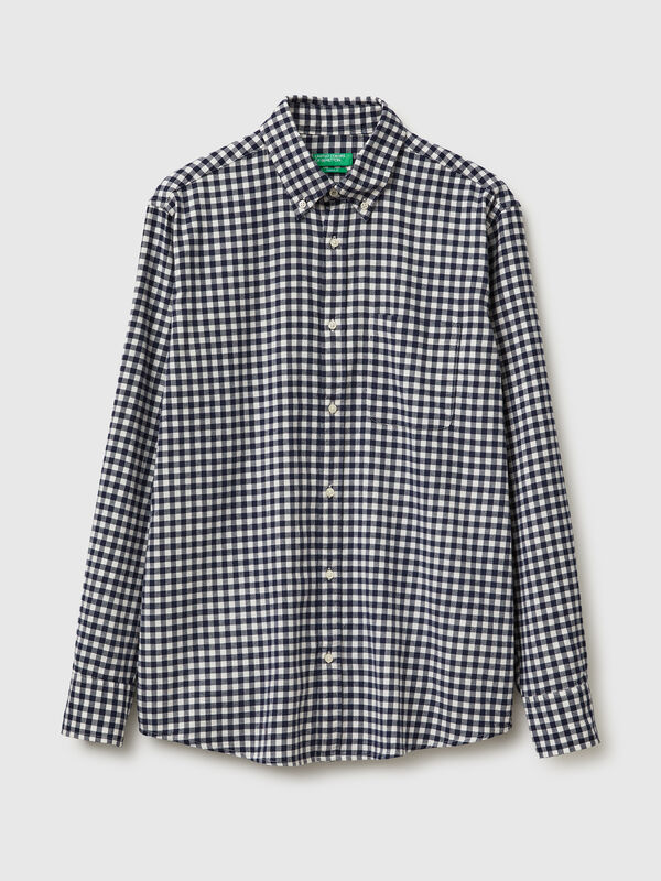 Flannel button-down shirt Men