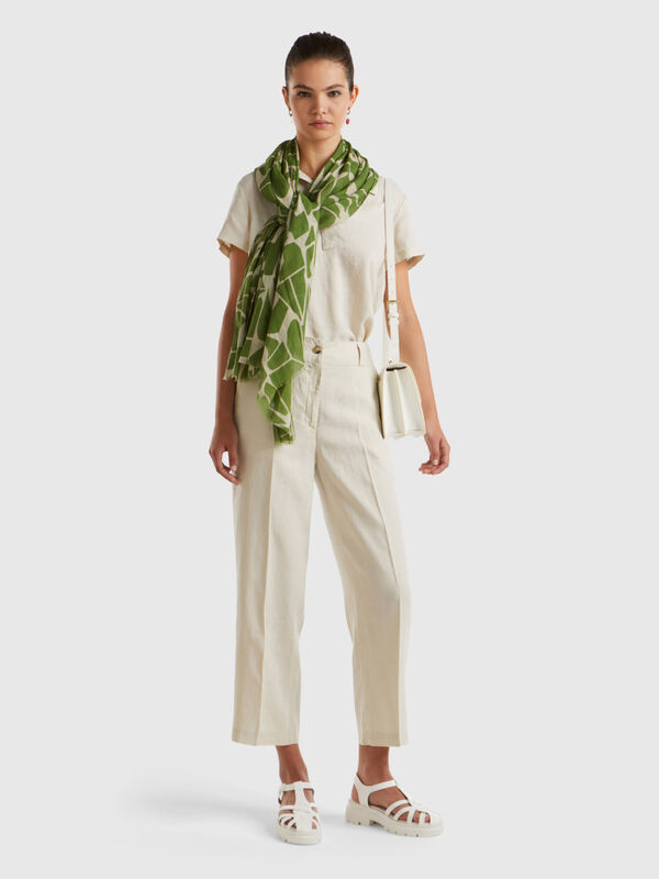 Straight trousers in pure linen Women