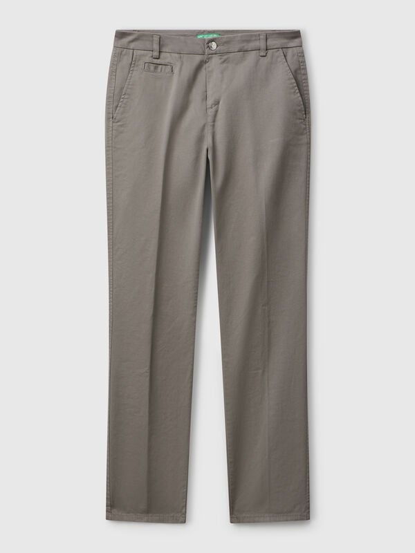 Gray slim fit cotton chinos Gray slim fit cotton chinos Women