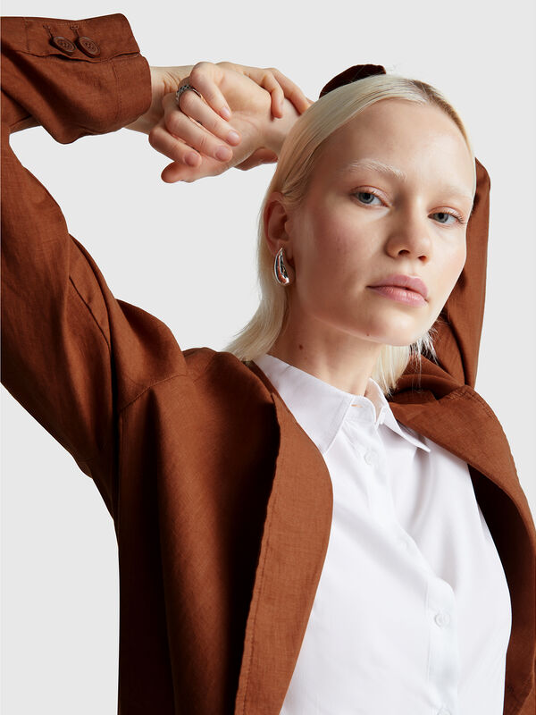 Blazer in pure linen Women