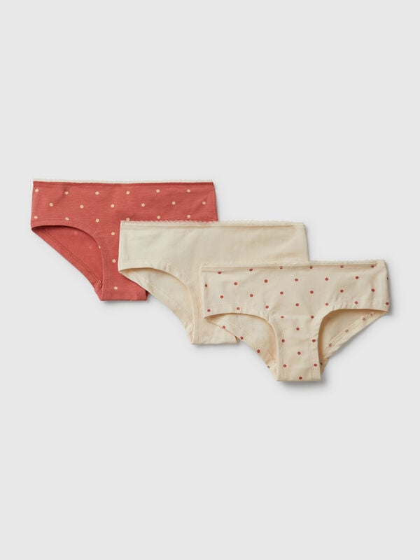 Set of three underwear in stretch cotton Junior Girl
