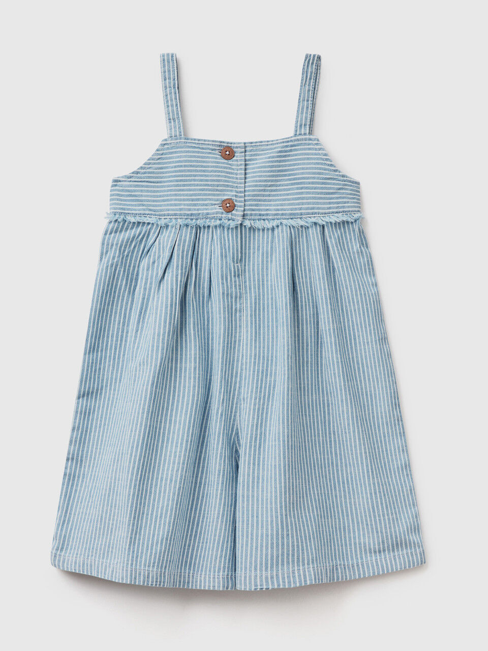 Striped jumpsuit in lightweight denim