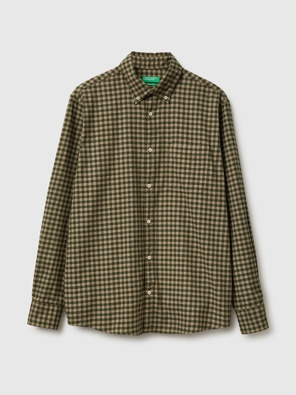 Flannel button-down shirt Men
