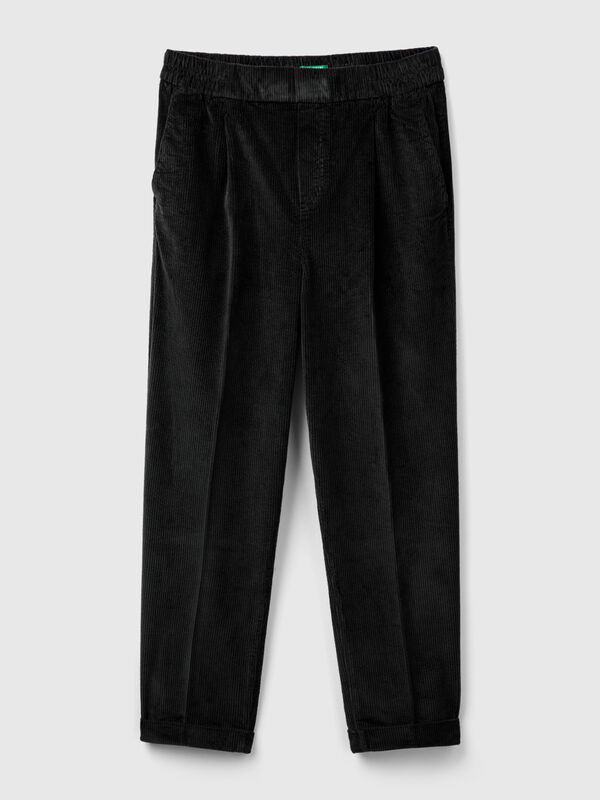 Chinos in velvet with stretch waist Chinos in velvet with stretch waist Women
