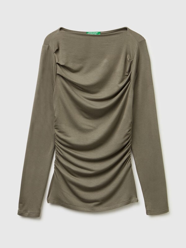 Fitted boat neck t-shirt Women