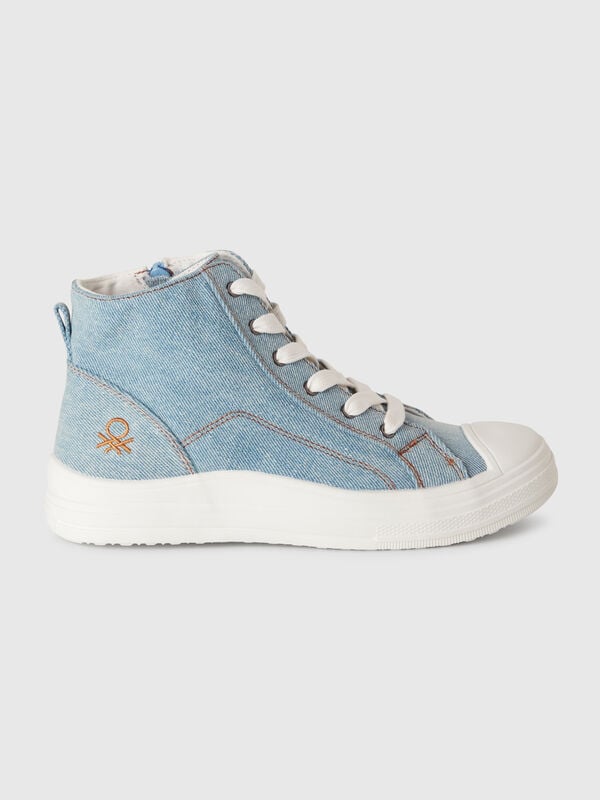 Denim-effect high-top sneakers Junior Boy