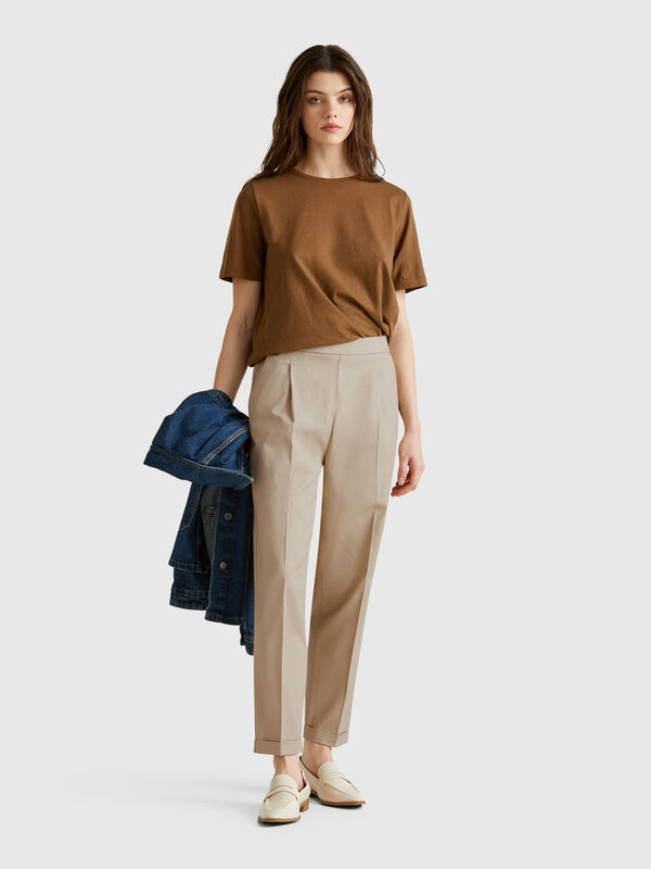 Stretch cotton trousers Women