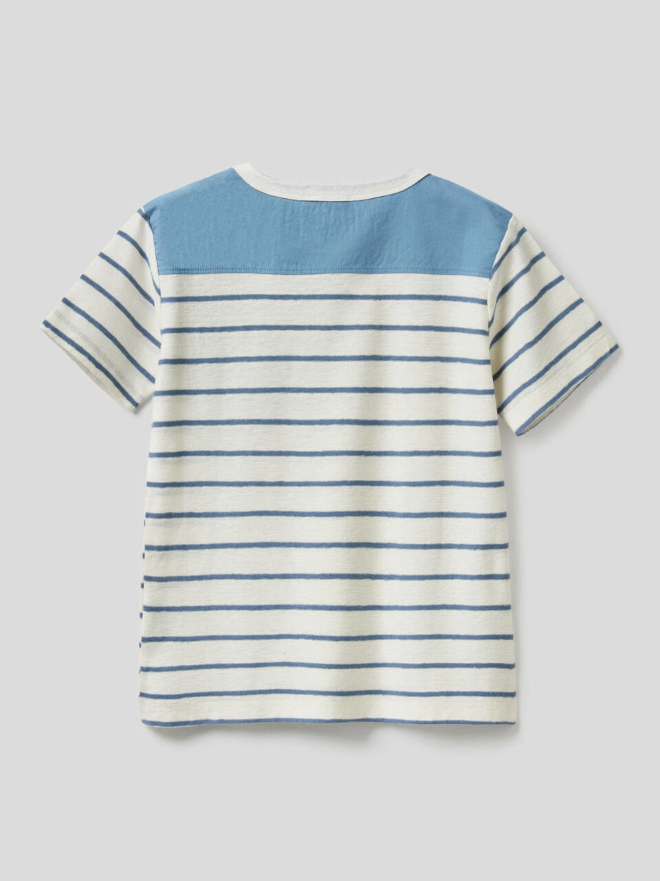 Striped t-shirt in linen blend cotton image number 2